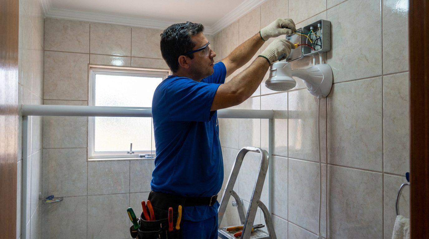 Instalacao de chuveiro eletrico profissional em Cuiabá‑MT