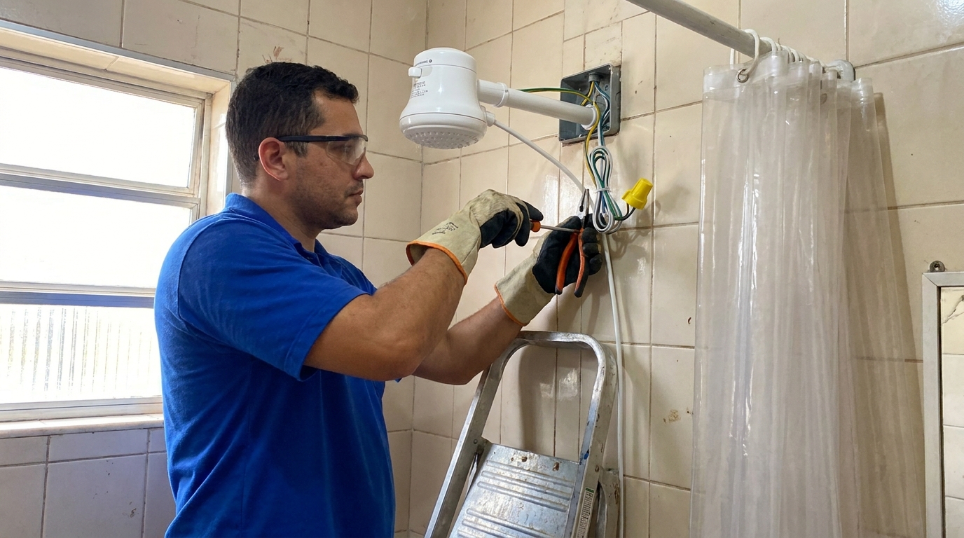 Instalacao de chuveiro eletrico residencial em Cuiabá‑MT