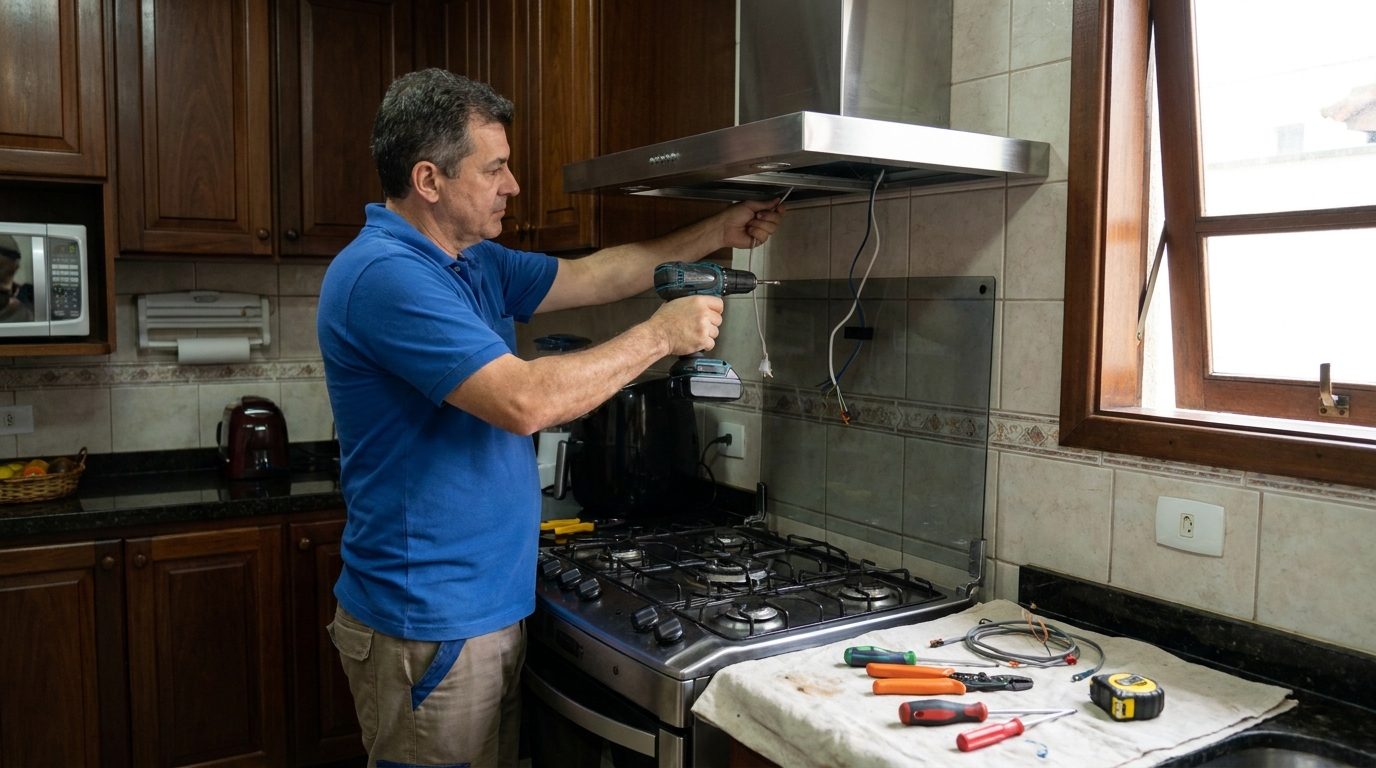 Instalacao de coifa e exaustor residencial em Cuiabá‑MT