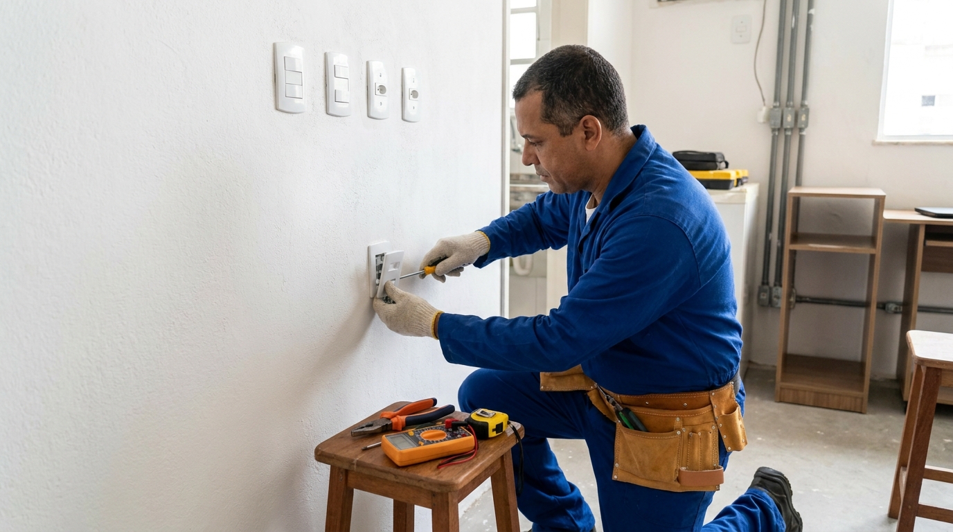 Instalacao de tomada e interruptor profissional em Cuiabá‑MT