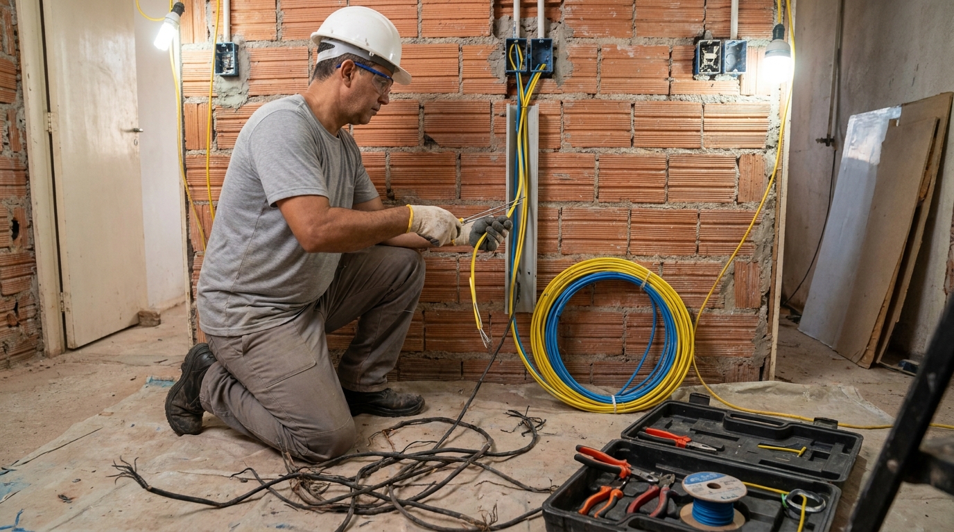 Troca de fiacao eletrica residencial em Cuiabá‑MT